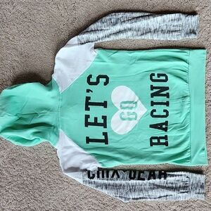 Women's Medium "Let's Go Racing" Zip Up Hoodie